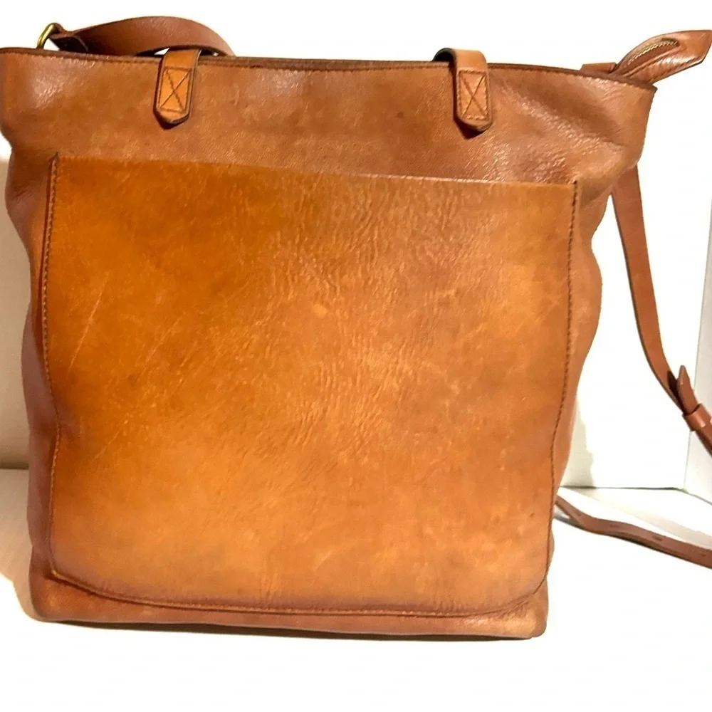 Madewell Elegan Tan Leather Tote Bag